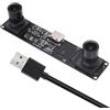 MMlove Modulo fotocamera USB 1080P 60FPS sincrono Dual Lens 3D Stereo Webcam 90 gradi Lightburn Camera USB Plug & Play per lo streaming di riconoscimento facciale, PC/laptop/Raspberry Pi