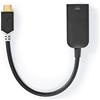 NEDIS Adattatore USB | USB 3.0 Gen 1 | USB-CT maschio | HDMIT Femmina | 0.20 m | Rotondo | Placcato oro | PVC | Antracite | Window Box con Euro Lock