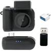 BJdfgE Mini telecamera portachiavi Y4000 HD 1080P con flash, batteria, dock, videoregistratore portatile DV schermo, retrò for bambini, campus(Cam add OTG and 32GB,Black)