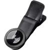 Odoukey Lente Fisheye per telefono Lente macro grandangolare Fish Eye 3 in 1 clip-on nera