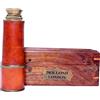 Antiqueex Stile antico - Marine Sailor - Spyglass, 40,6 cm telescopio in ottone ad alta risoluzione, coperto da telescopio in pelle arancione bellissimo design e finitura marrone antico