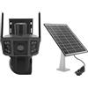 Jectse Telecamere di Sicurezza Solare Outdoor Wireless, Fotocamere WiFi a Batteria Solare da 8 MP a 360 ° per la Sicurezza Domestica con Rilevamento del Movimento AI, Impermeabilizzazione (Versione