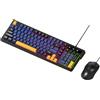 Vroomoto Tastiera da Gioco Mouse Combo RGB Retroilluminato a 19 Tasti Anti-Ghosting Layout Compatto per i Giocatori (Insieme blu)