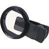 FEICHAO Clip per obiettivo della fotocamera del telefono, filettatura in metallo, 52 mm, UV CPL ND con filtro a stella (con filtro CPL, foro quadrato)
