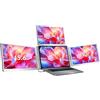 Xixian Prolunga Schermo per Laptop Monitor Tripli Portatile 1 Cavo per 3 Schermi Multitasking Pieghevole Laptop da 12-18,5 Pollici (Spina europea)