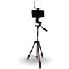 TronicXL 105 cm, supporto girevole per smartphone con luce LED, supporto per lampada Tripod telefono cellulare alto foto video regolabile in altezza compatibile con Apple iPhone Xiaomi Samsung Google