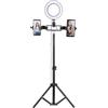 Tbest Luce Anulare a LED, Luce di Riempimento, con Supporto per Telefono con Treppiede per Fotografia Dal Vivo, Trucco, Autoritratto
