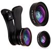 Empire of Electronics Kit obiettivo fotocamera per iPhone, Samsung e telefoni cellulari | Obiettivo Fisheye 3 in 1, obiettivo grandangolare e attacco macro | dimensioni da viaggio più accessori