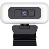 JOJIDE Webcam portatile Full HD 2K 4K PC portatile Webcam con messa a fuoco automatica Live Streaming flessibile con microfono Trasmissione in diretta con luce(4K-With Light)