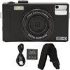 Enlybee Fotocamera digitale 4K con schermo da 30, fotocamera da 48 MP per adulti e adulti, zoom 16x, fotocamera compatta con doppio schermo, riempimento, batteria per viaggi e uso quotidiano (nero)