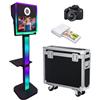 NEWESGOGO Macchina fotografica DSLR per selfie da 15,6 pollici, portatile, con touch screen, con luce RGB, per matrimoni, eventi, feste, cabina fotografica con custodia da volo (nero, macchina+macchina