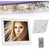 CICOLO 7/8/10.1 Pollici Cornice Digitale, HD Smart Cornice Foto per Musica/MP3/ MP4/Video/Calendario/Sveglia/Auto On/Off Timer, con Telecomando,Miglior Regalo per Compleanno Natale,White-7inch