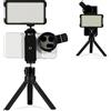 WQV CPL - Set di filtri polarizzatori e treppiede regolabile con luce per telefono, ricaricabile a LED, per fotografia, selfie e tatuaggi, 52 mm, universale, clip-on per ridurre i riflessi