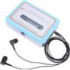 Denash Convertitore da Cassetta a Digitale, Lettore di Cassette Portatile USB con Altoparlante, Jack per Cuffie e Funzioni di Avanzamento Rapido/riavvolgimento Automatico per Musica (BLUE)