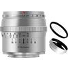 TTArtisan 50mm F1.2 APS-C Messa a Fuoco Manuale Grande Apertura Obiettivo Fisso Argento per Panasonic/Sigma/Leica L Mount Camera T TL TL2 CL FP