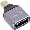 InLine Adattatore DisplayPort 1.4, DP femmina a mini DP maschio, compatibile 8K per Mac, notebook, monitor, 17291C
