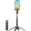Xinhuju Tripode di selfie stick - supporto per telefono con telecamera con remoto wireless, streaming live mobile ricaricabile | Controllo rotabile a 360 gradi, supporto portatile regolabile per vlogging, luc