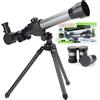 GINGER TECH Telescopi per bambini principianti, telescopio rifrattore astronomico portatile HD da 60 mm con treppiede regolabile, telescopio astronomico con ingrandimento 20X 30X 40X per bambini