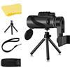 wiianoxd Telescopio monoculare 12X50, impermeabile, monoculare con supporto per smartphone, per il birdwatching caccia all'aperto