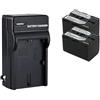 CQJFCYBRA SB-L220 SB-L110 L70 L70A Batteria For Fotocamera + Caricabatterie CA, Compatibile Con SAMSUNG, For VP-26i SCD103 SCD23 SCW71 SC-D103 VP-D103 SB-LS110 LS220(2 Battery 1 Charger)