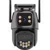 DRAUXI Telecamera PTZ 4K 8MP HD IP doppia lente a doppio schermo esterna 4MP Monitoraggio automatico Protezione di sicurezza Sorveglianza CCTV Rilevamento del movimento(8MP NO SD Card)