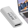 Generico Adattatore USB C - Connettore ad angolo retto da 140 W 40 Gbps, prolunga da 90 gradi in ABS bianco, convertitore video 8K 60 Hz maschio a femmina | PD Ricarica rapida di tipo C per tablet Smart Phone