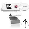 LIXSAZSE Desktop Computer Webcam Messa a fuoco automatica USB Conferenza PC Camera con microfono Videocamera Web esterna Videochiamata, bianco, 2K