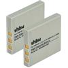 vhbw 2x batteria compatibile con Fujifilm FinePix F455, F420, F402, F650, F480, F470, F460, F610, F710, F700 fotocamera (500mAh, 3,6V, Li-Ion)