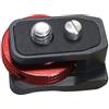 FEICHAO Cold Shoe Seat Pollici 1/4 Rinforzato 360° Anti-Reverse Disc Fisso Anti-Caduta Rapido Carico Compatibile con A7C XT4 Gabbia Fotocamera Microfono Fill Light (Nero Rosso)