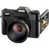 EDEDE Fotocamera digitale, Macro Lens 48MP Vintage Selfile Camera Flip Screen Videocamera grandangolare 4K Retro Vlog Fotografia Videoregistratore digitale per adolescenti, principianti, adulti(128G SD Card