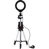 EIMSOAH Anello Luminoso a LED Dimmerabile con Treppiedi per Studio Video di Trucco, Lega di Alluminio, Diametro Anello di 6,2 Pollici, Alimentato Tramite USB per Lampada da Scrivania o da Terra
