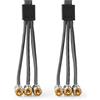 NEDIS Cavo video composito - 3x RCA maschio - 3x RCA maschio - Placcato oro - 480p - 2.00 m - Tondo - Cotone - Antracite/Grigio Canna di Fucile - Confezione con finestra