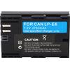 KIMISS Sostituzione della Batteria della Fotocamera Litio LP -E6 Ad Alta capacità LP -E6 2750MAH R5 R6 R6 6D 7D 7D II 60D 70D 80D 90D 5D III III IV STURDY & FAST