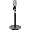 NearStream Supporto per webcam per scrivania con base rotonda ponderata, supporto da tavolo in alluminio con testa a sfera a 360°, altezza regolabile da 25,2 a 43,2 cm, supporto per