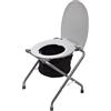 SPES S.R.L. SPES - Sedia WC Pieghevole in Acciao Verniciato - Vaso Rimovibile con borsa per il trasporto - per Anziani e Disabili (Grigio)
