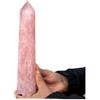 TENET - Obelisco Bacchetta in pietra dura naturale minerale (QUARZO ROSA GIGANTE 18-20 CM)
