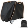 JOJOCY Copertura per scooter elettrico, resistente, in tessuto Oxford 420D, con striscia riflettente, 2 manici, 3 fibbie, copertura impermeabile per la maggior parte degli scooter a 3 e 4 ruote (XL, 144 x 99