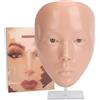 YUANKEECE Manichino per trucco in silicone pieno viso riutilizzabile realistico 5D per pratica del trucco con supporto (Pelle rosa)