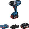 Bosch Professional Bosch Sistema professionale 18 V, avvitatore a percussione a batteria BITURBO GDS 18V-1000 (2 batterie GBA da 18 V 5,0 Ah, caricatore rapido GAL 18V-40, L-BOXX)