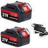 Udawfmk 21V 15000mAh, Utensili Elettrici, Batteria Agli Ioni Di Litio, Compatibile Con Makita(2PC 1Charger)