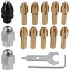 YENOVO Set di 25 pinze per mandrini per trapano compatibili con utensili rotanti Dremel, kit adattatore mandrino senza chiave a cambio rapido da 0,5-3,2 mm con dado in metallo e pinze in ottone 4485