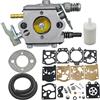 GTWSQQ Kit di riparazione della guarnizione del carburatore for H=usqvarna 51 55 Tubo flessibile del filtro del carburante Motosega Ricambio for Walbro WT 170