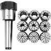 Xtahdge 10 pezzi ER32 Set di pinze a molla 2/4/6/8/10/12/16/18/20 mm + MT3 M12 ER32 Pinza di fissaggio Morse supporto