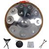 RongJ Handpan armonico Drum Hand Pan 9 10 12 14 Note Strumento a percussione Professionale Handpan in Acciaio con Borsa da Viaggio Decorazione in Corda e Mazze per Meditazione Yoga Zen