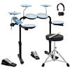gear4music VISIONDRUM Batteria Elettronica Adulti e Bambini Principianti con 7 pad in Mesh - Batteria Compatta a Rete Silenziosi con Sgabello e Cuffie - Blu