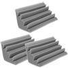 Warmhm 3 Pezzi Pannelli Fonoassorbenti a Bassa Frequenza, Schiume Isolanti Acustiche Trapezoidali Angolari 12x12x24 Cm Grigio Ignifugo per Ktv, Studio e Bar, Assorbimento Riverbero