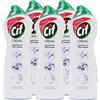 Cif 5x Cif Detergente in Crema con Pulenti Naturali Multisuperficie 100% Pulito Brillante - 5 Flaconi da 750ml