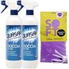 FEI FAN SET PULIZIA:Detergente Spray DOCCIA VETRI. Anticalcare, Antipolvere, Idrorepellente. Scudo Antisporco, Pulito Più a Lungo, 580ml + OMAGGIO 1 Panno in Lattice 30x30 (2 Spray + 1 Panno Lattice)