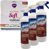 FEI FAN QUASAR SET: 3x Quasar Detergente Spray LEGNO Con Cera D'Api. Nutriente, Lucidante, Protettivo. Scudo Antisporco, Pulito Più a Lungo 580ml + Panno Soft Microfibra Multiuso, Formato 33x33