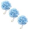 Housoutil Palla da Bagno in Rete 3 Pezzi, Spugna da Doccia Esfoliante Texture Blu